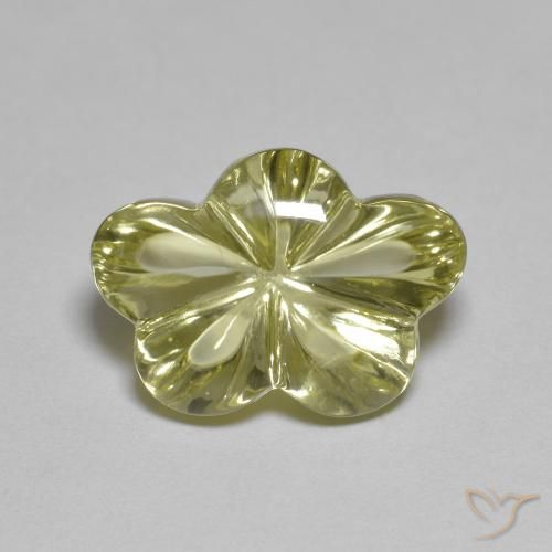 6.22ct Natural Medium Yellow Quartz, Flower Cut, Transparent