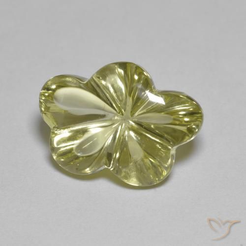 6.22 ct Yellow Quartz Stone, Natural Quartz in Flower-Cut Shape for Sale