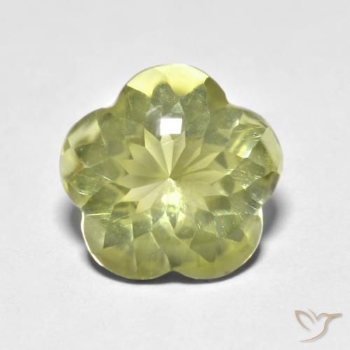 Quartz Taille Fleur en damier des États-Unis 4,69 ct, dimension 11,2x11,1 mm, pureté Transparent, pierre gemme naturelle Irradié, 1 pièce de quartz de couleur Jaune moyen, dureté Mohs de 7 convient aux bijoux de tous les jours, pierre de sagesse, Photo A