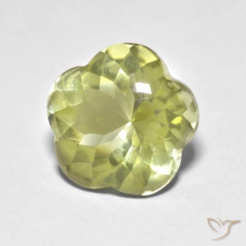 4.69 ct Yellow Quartz Stone, Natural Quartz in Flower-Cut Shape for Sale