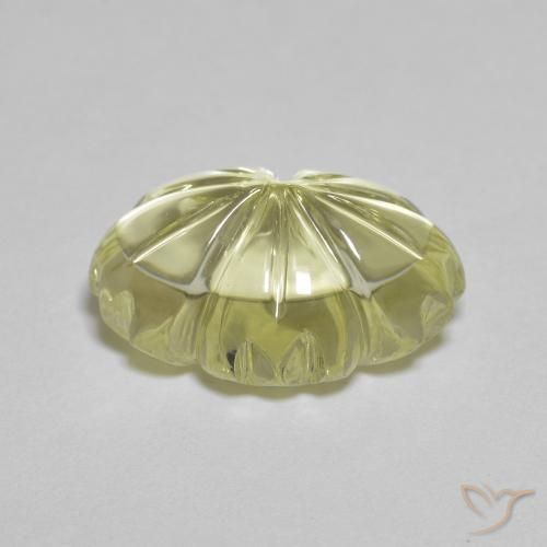 Quartz Gemstone in 14.3 x 10.1 mm Size for Sale, Quartz Stone in Pale Cream Yellow Color