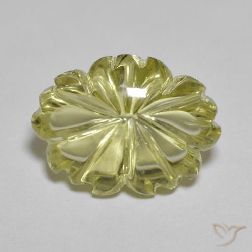10.34ct Natural Medium Yellow Quartz, Flower Cut, Transparent