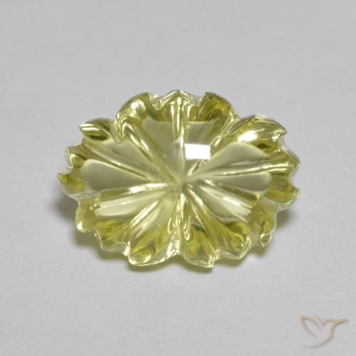 6.77ct Natural Lemon Yellow Quartz, Flower Cut, Transparent