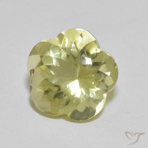 5.10 ct Yellow Quartz Stone, Natural Quartz in Flower-Cut Shape for Sale