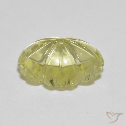 Quartz Gemstone in 14.2 x 10 mm Size for Sale, Quartz Stone in Greenish Yellow Color