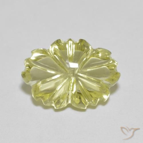 6.67ct Natural Lemon Yellow Quartz, Flower Cut, Transparent