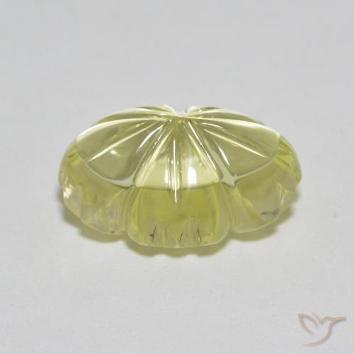 Quartz Gemstone in 14.3 x 10.1 mm Size for Sale, Quartz Stone in Lemon Yellow Color