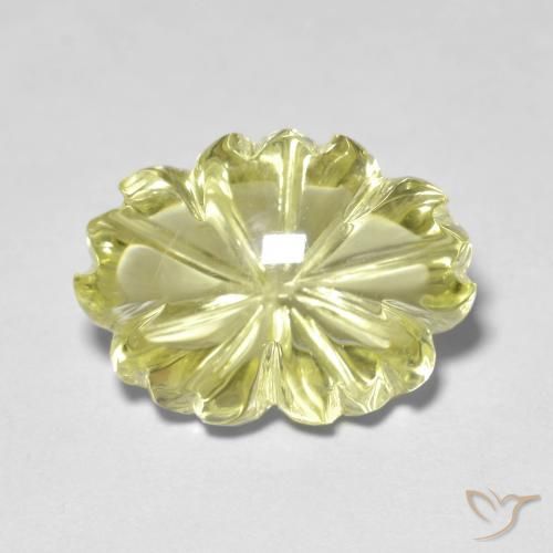 10.65ct Natural Medium-Light Yellow Quartz, Flower Cut, Transparent