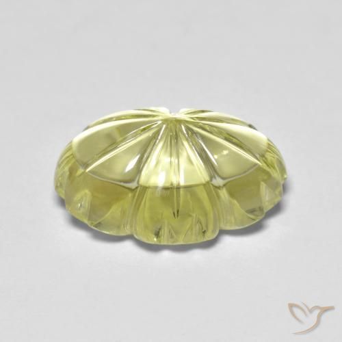 Quartz Gemstone in 14.2 x 10.1 mm Size for Sale, Quartz Stone in Greenish Yellow Color