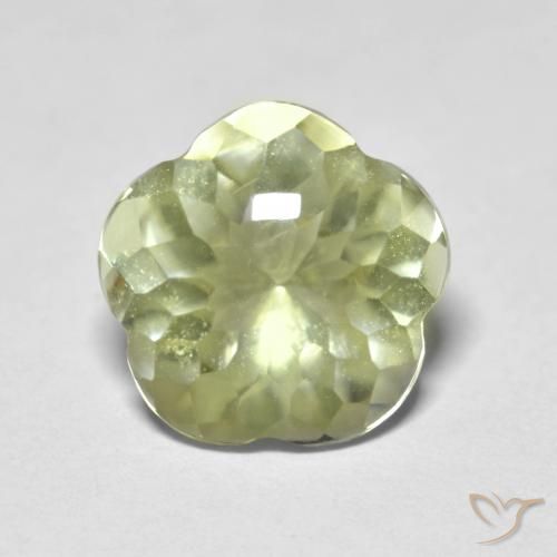 4.58ct Natural Light Yellow Quartz, Flower Cut, Transparent