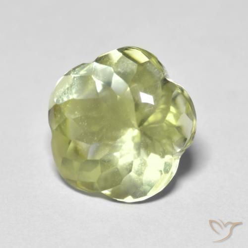 4.58 ct Yellow Quartz Stone, Natural Quartz in Flower-Cut Shape for Sale