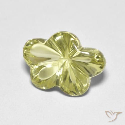 6.25 ct Yellow Quartz Stone, Natural Quartz in Flower-Cut Shape for Sale