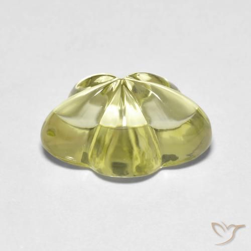 Quartz Gemstone in 14.2 x 10.1 mm Size for Sale, Quartz Stone in Greenish Yellow Color