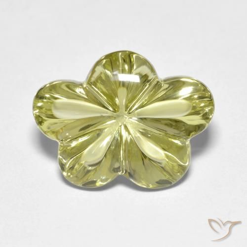 9.34ct Natural Medium Yellow Quartz, Flower Cut, Transparent