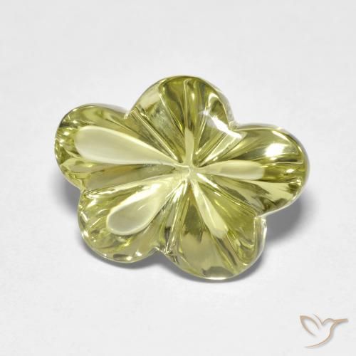 9.34 ct Yellow Quartz Stone, Natural Quartz in Flower-Cut Shape for Sale