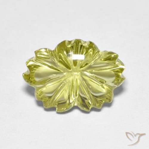 6.44ct Natural Medium Yellow Quartz, Flower Cut, Transparent