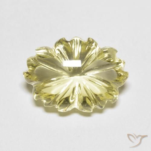 6.75ct Natural Lemon Yellow Quartz, Flower Cut, Transparent