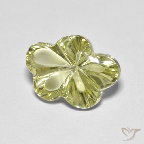6.31 ct Yellow Quartz Stone, Natural Quartz in Flower-Cut Shape for Sale
