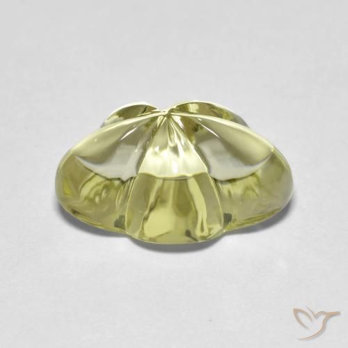 Quartz Gemstone in 14.2 x 10.1 mm Size for Sale, Quartz Stone in Greenish Yellow Color