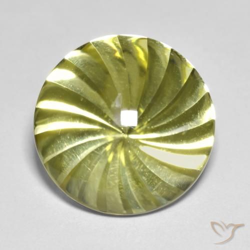 12.86ct Natural Medium Yellow Quartz, Round, Transparent