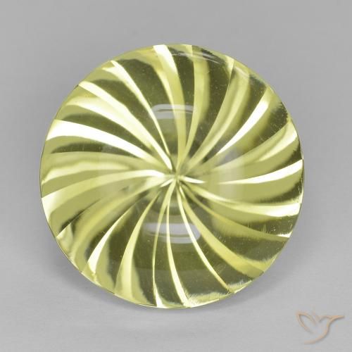 12.01ct Natural Yellow Green Quartz, Round, Transparent