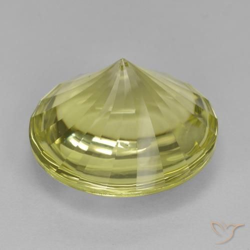 Quartz Gemstone in 16 mm (calibrated) Size for Sale, Quartz Stone in Yellow Green Color