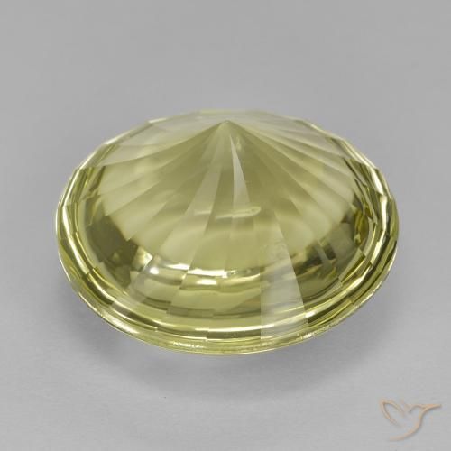 Quartz Gemstone in 16 mm (calibrated) Size for Sale, Quartz Stone in Greenish Yellow Color