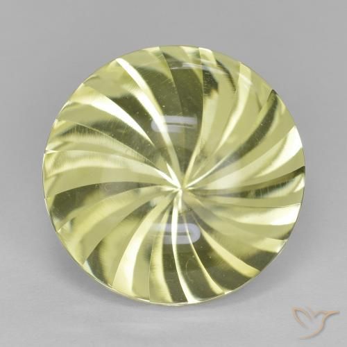 12.60ct Natural Light Yellow Quartz, Round, Transparent