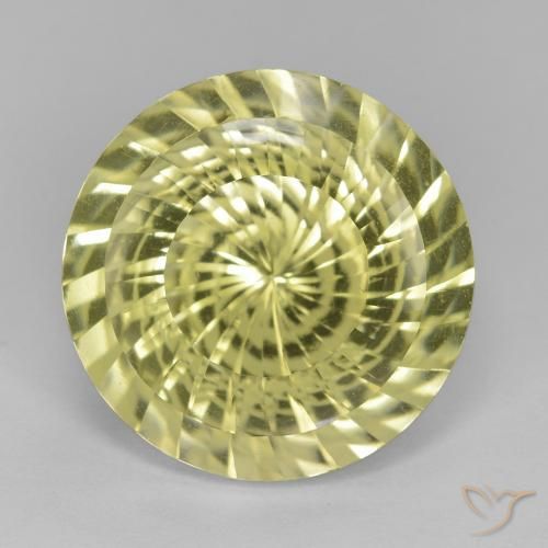 11.38ct Natural Medium Yellow Quartz, Round, VVS-VS