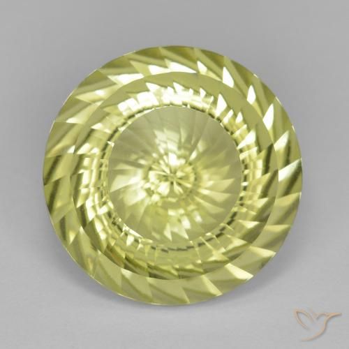 11.77ct Natural Lemon Yellow Quartz, Round, VVS-VS