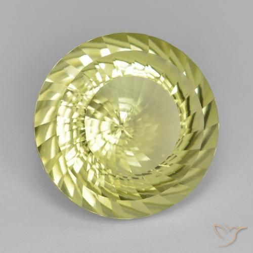 11.77 ct Yellow Quartz Stone, Natural Quartz in Round Concave Cut Shape for Sale