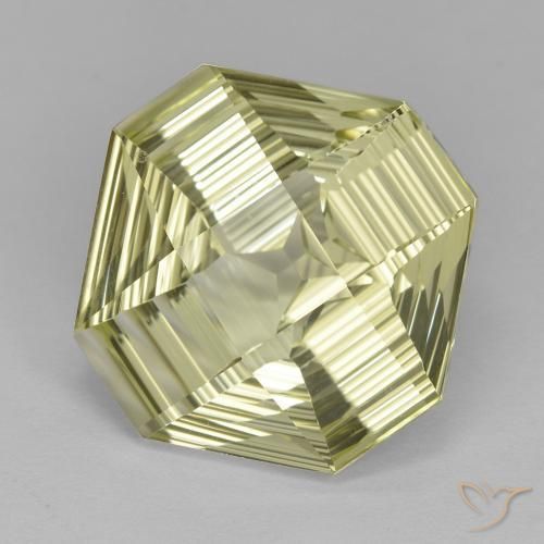 9.09 ct Yellow Quartz Stone, Natural Quartz in Octagon Concave Cut Shape for Sale