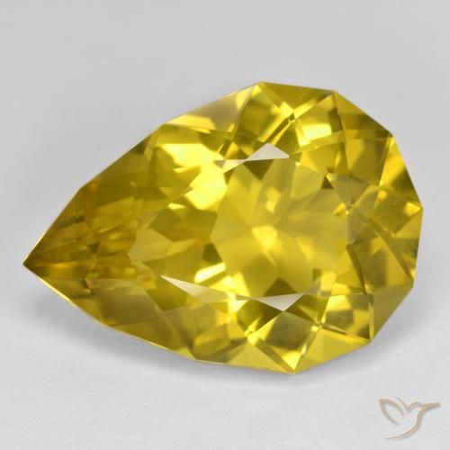 20.62 ct Yellow Quartz, 23.5 x 17.2 mm Pear Cut From Brazil, Photo A
