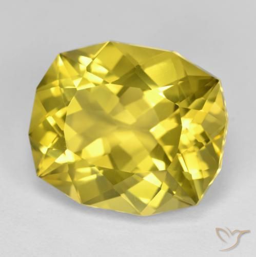 16.31 ct Yellow Quartz Stone, Natural Quartz in Cushion-Cut Shape for Sale