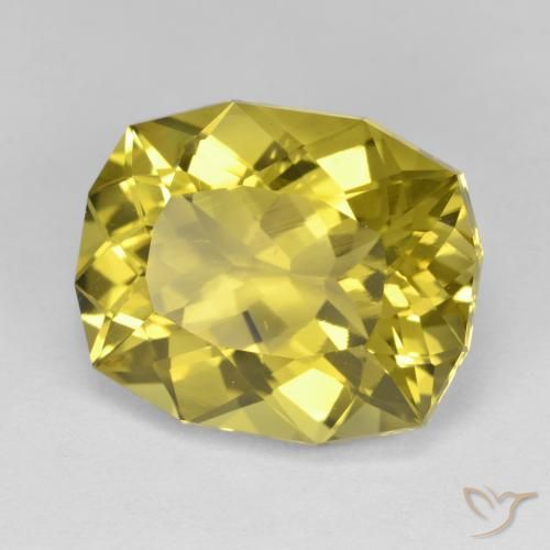 11.42 ct Yellow Quartz Stone, Natural Quartz in Cushion-Cut Shape for Sale
