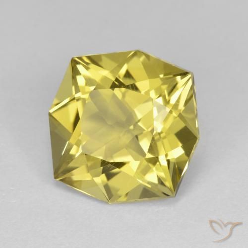 4.61 ct Yellow Quartz Stone, Natural Quartz in Octagon Facet Shape for Sale