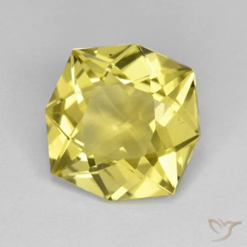 4.66 ct Yellow Quartz Stone, Natural Quartz in Octagon Facet Shape for Sale