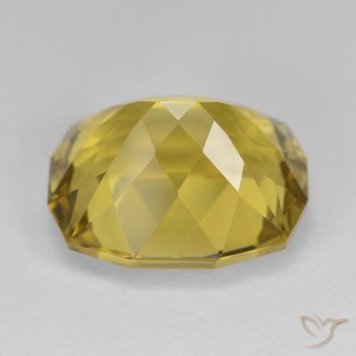Quartz Gemstone in 15.8 x 13.2 mm Size for Sale, Quartz Stone in Medium Yellow Color