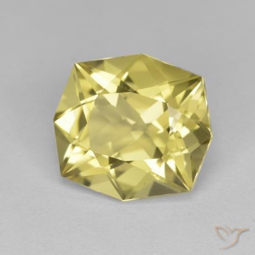 4.71 ct Yellow Quartz Stone, Natural Quartz in Octagon Facet Shape for Sale