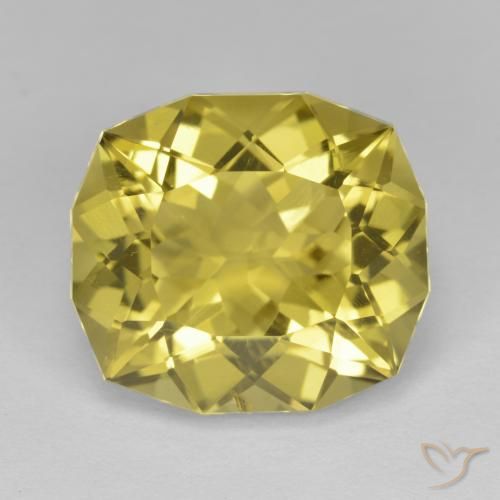 10.44ct Natural Light Bumblebee Yellow Quartz, Cushion, VS