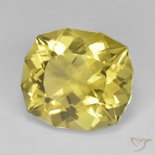 10.44 ct Yellow Quartz Stone, Natural Quartz in Cushion-Cut Shape for Sale