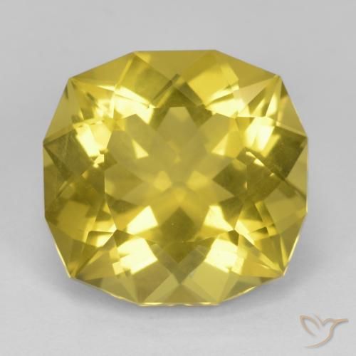 17.4 ct Yellow Quartz, 17.1 x 16.4 mm Odd Shaped From Brazil, Photo A