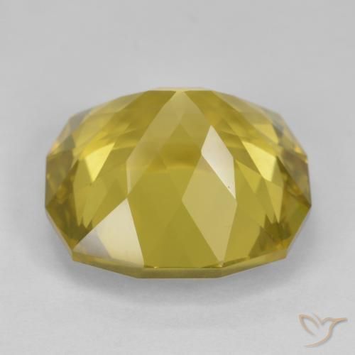 Quartz Gemstone in 17.1 x 16.4 mm Size for Sale, Quartz Stone in Light Honey Yellow Color