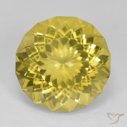 17.24ct Natural Medium-Light Yellow Quartz, Round, VS