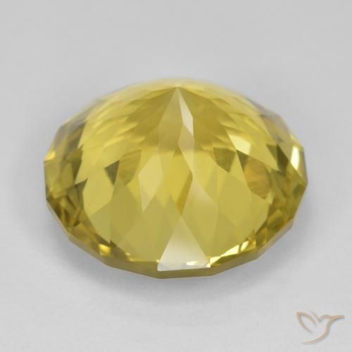Quartz Gemstone in 17 mm (calibrated) Size for Sale, Quartz Stone in Medium-Light Yellow Color