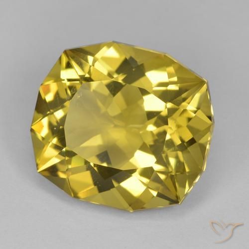 10.54 ct Yellow Quartz Stone, Natural Quartz in Cushion-Cut Shape for Sale