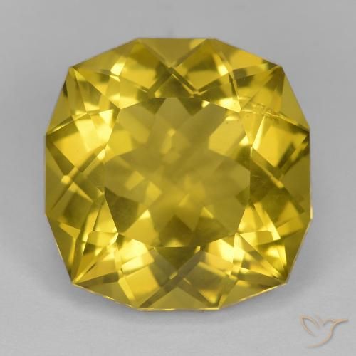 16.34ct Natural Light Honey Yellow Quartz, Cushion, VS