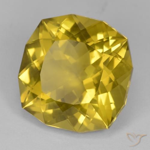 16.34 ct Yellow Quartz Stone, Natural Quartz in Cushion-Cut Shape for Sale