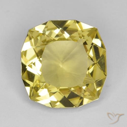 Quarzo Taglio a cuscino da 6,54 ct dal Brasile, dimensione 12,7 x 12,4mm, purezza VS, pietra preziosa naturale Irradiati, Quarzo 1pc in colore Giallo dorato chiaro, durezza Mohs di 7 adatto per gioielli da indossare ogni giorno, Photo A