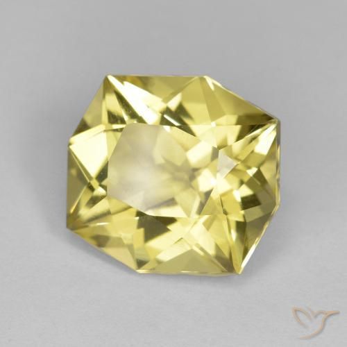 6.07 ct Yellow Quartz Stone, Natural Quartz in Octagon Facet Shape for Sale